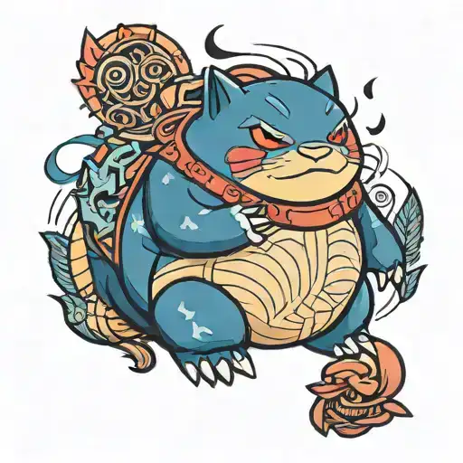mexican snorlax tattoo design idea
