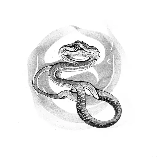 Straight snake tattoo design idea