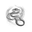 Straight snake tattoo design idea