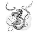 Straight snake tattoo design idea