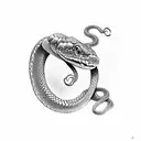 Straight snake tattoo design idea