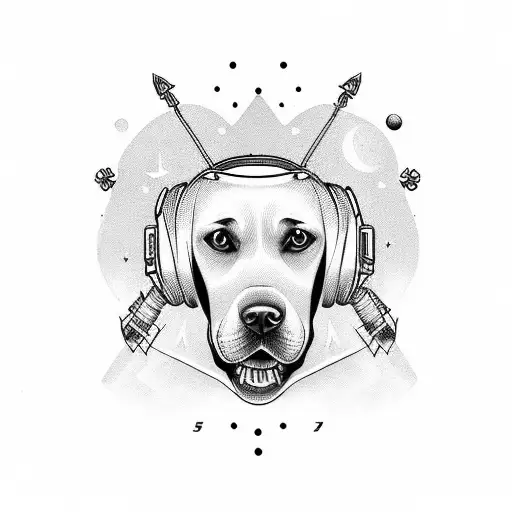 Labrador cosmonaut  tattoo design idea