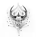 Create a tattoo inspired by the concept of a burning bush, incorporating the image of a bull tattoo design idea