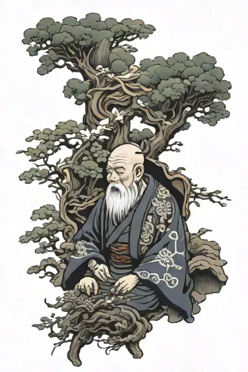 old age and new age representation tattoo design idea