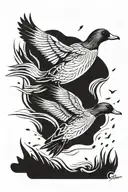 small mallards flying tattoo design idea