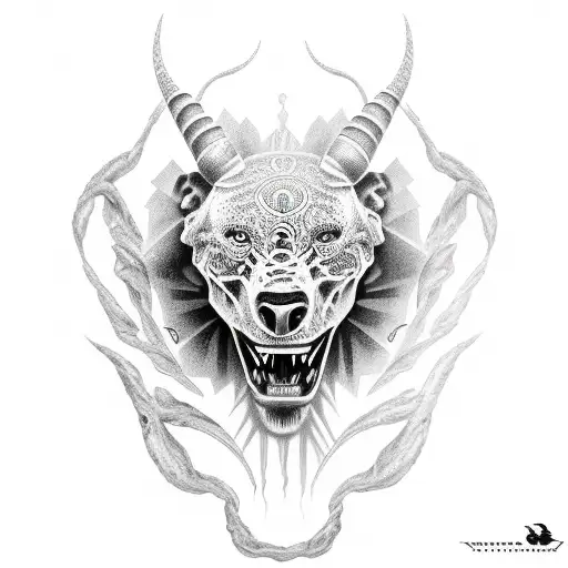 demonic mandela tattoo design idea