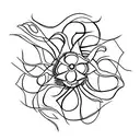 ramos de flor com algumas folhas  tattoo design idea