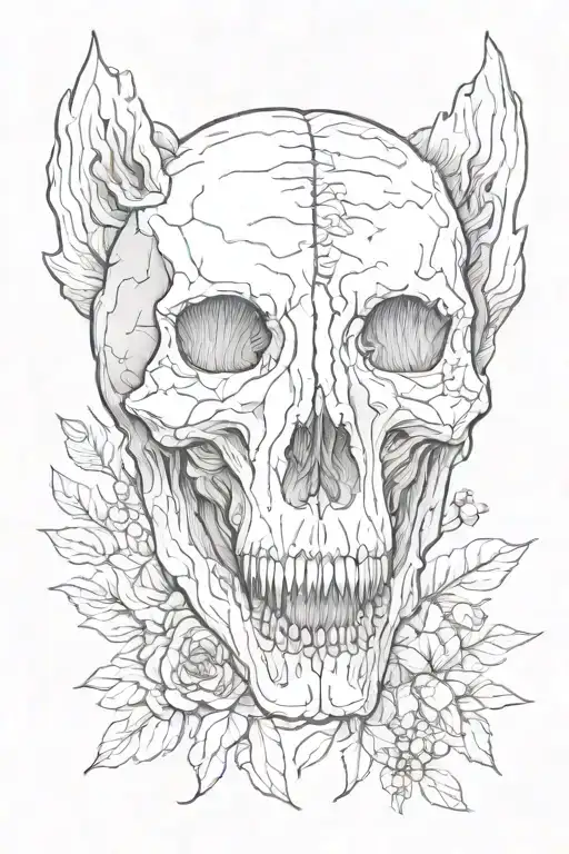 Bear skull tattoo design idea