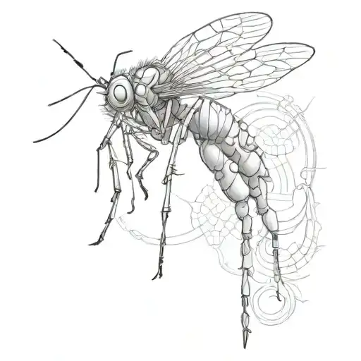 mosquito holding board tattoo design idea