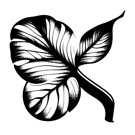 split-leaf philodendron tattoo design idea