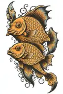 ichthus flounder fish tattoo design idea