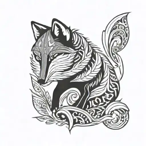 Arctic fox across a tundra tattoo design idea