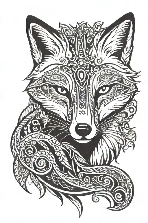 Arctic fox across a tundra tattoo design idea
