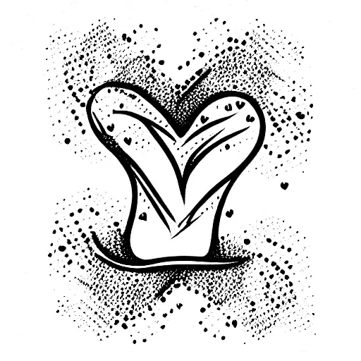 text "slime love" with heart tattoo design idea