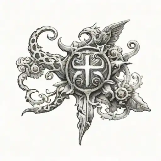 trinacria symbol tattoo design idea