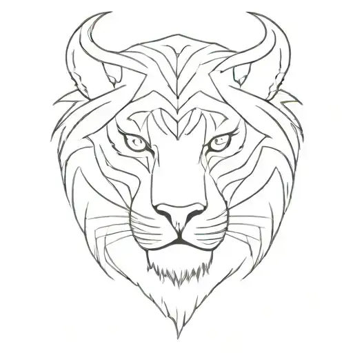 liger head tattoo design idea