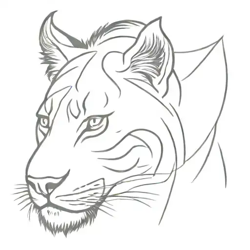 liger head and body  tattoo design idea