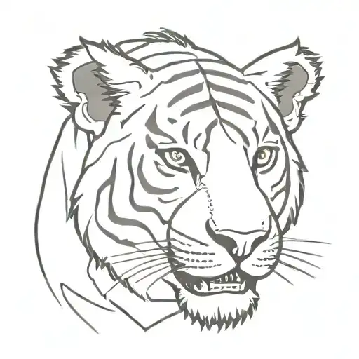 liger head and body  with funny/comedy, ignorant  motive  tattoo design idea