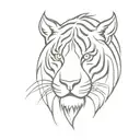 liger head tattoo design idea