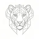 liger head tattoo design idea
