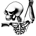 Skeleton playing the drums tattoo design idea