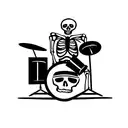 Skeleton playing the drums tattoo design idea