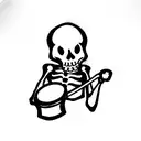 Skeleton playing the drums tattoo design idea