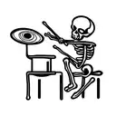 Skeleton playing the drums tattoo design idea