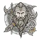 ragnar grom vikings tattoo design idea