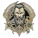 ragnar grom vikings tattoo design idea