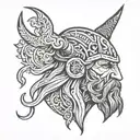 vikings head tattoo design idea