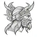vikings head tattoo design idea