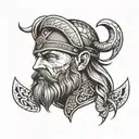 vikings head tattoo design idea