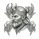 vikings head tattoo design idea