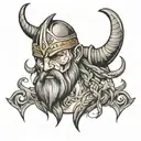 vikings head tattoo design idea