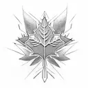 Maple leaf, Cross, Brazilian Jiu jitsu  tattoo design idea