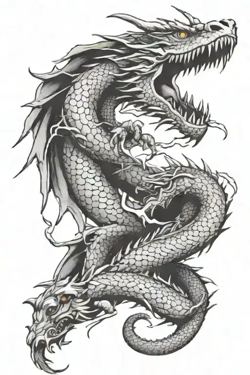 Dragon with Lightning Bolt tattoo design idea