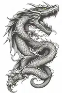 Dragon with Lightning Bolt tattoo design idea
