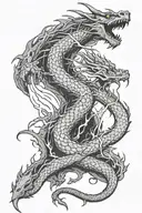 Dragon with Lightning Bolt tattoo design idea