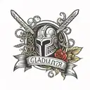 roman gladiator roman colosseum lettering Dies diem docet MCMLXXXI tattoo design idea