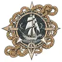 star nautical sea knots ship  tattoo design idea