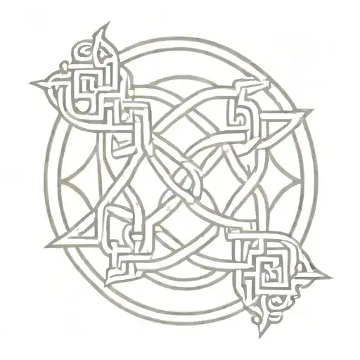 irish Celtic Korean fusion pattern tattoo design idea