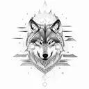 wolf viking tattoo design idea