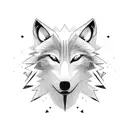 A carpenter wolf building a soccer stadium tattoo design idea
