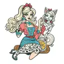 lucy disenchantment and barbie doll tattoo design idea