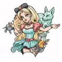 lucy disenchantment and barbie doll tattoo design idea