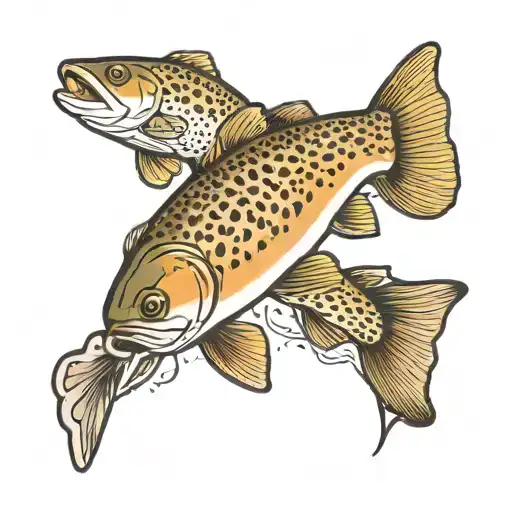 brown trout simple tattoo design idea