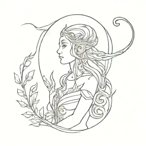 elven friend tattoo design idea