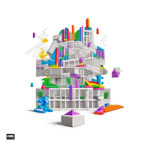 building blocks tattoo design idea