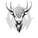 bison head geometric abstract tattoo design idea